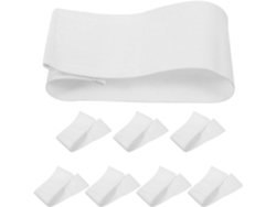 Juego de 8 brazaletes de nailon blanco para fútbol.