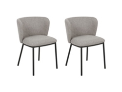 Conjunto de 2 cadeiras de refeição sem braços BELIANI Mina de Poliéster Cinzento 45x52x75