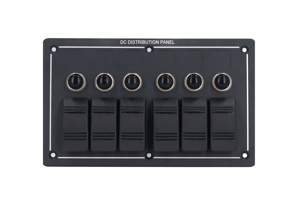 Panel de interruptores LED de 12 V para barco/furgoneta, 6 grupos, protección contra sobrecarga, sin marca.