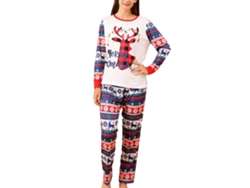 2026altiro-pijamas Navideños Con Estampado De Cabeza De Ciervo, Cuello Redondo, Mangas Largas, Para Familia, Talla Mujer S