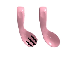 Cuchara Flexible Para Bebés Con Boca Pequeña Y Curva, Reutilizable, Para El Entrenamiento De La Autoalimentación, Color Rosa.