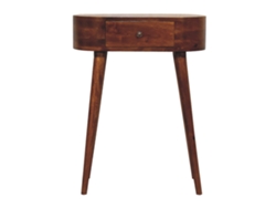 Consola Mini Albion de madera maciza de castaño, 1 cajón, marrón oscuro, ARTISAN FURNITURE EST 1995 TM
