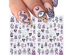 Kit de 2 pegatinas 3D para uñas con diseño de mal de ojo, decoración de uñas para verano.