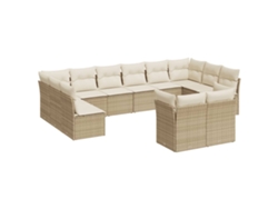 Maison Exclusive - Set De Sofás De Jardín 12 Pzas Y Cojines Ratán Sintético Marrón