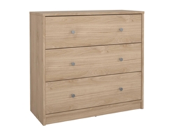Wellhome Cómoda Ebro Con 3 Cajones 72x30x68cm Color Roble