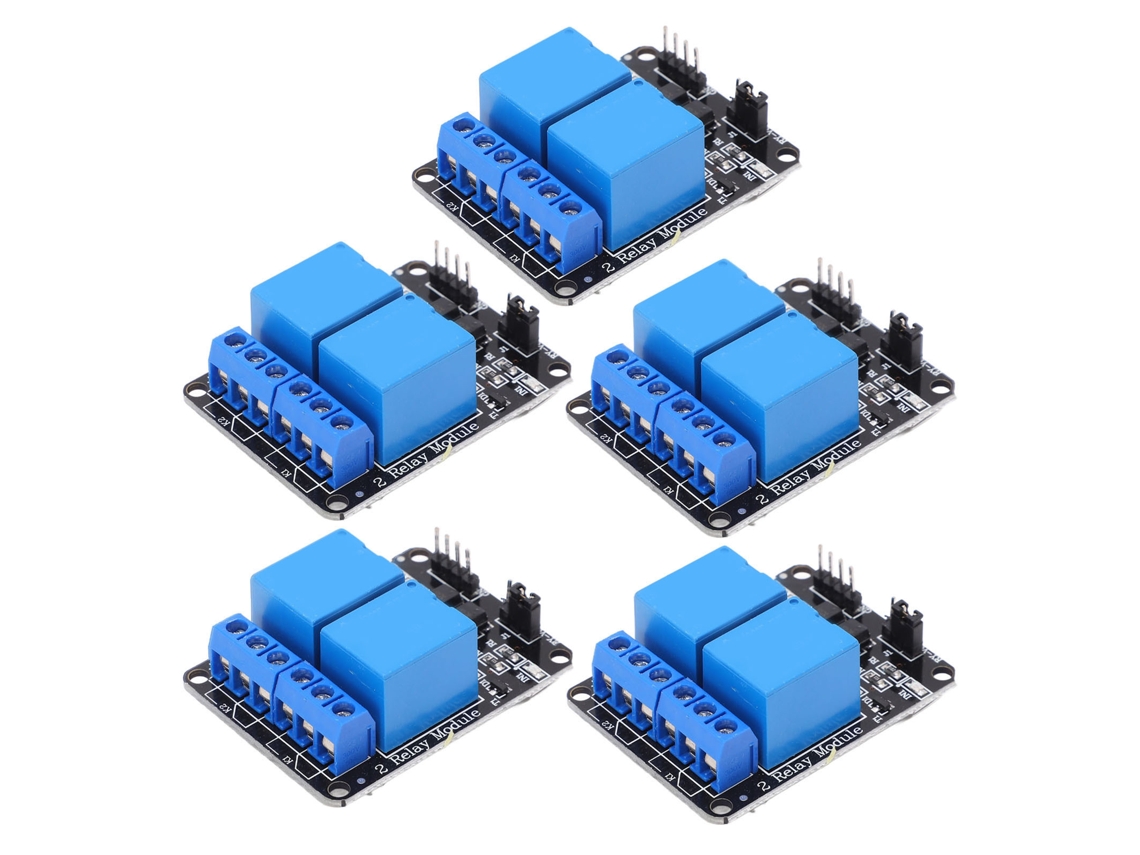 2026horizon-5 Piezas Módulo De Relé De 2 Canales Con Aislamiento Optocoplador Abs Compatible Con Avr 51 Pic Plc