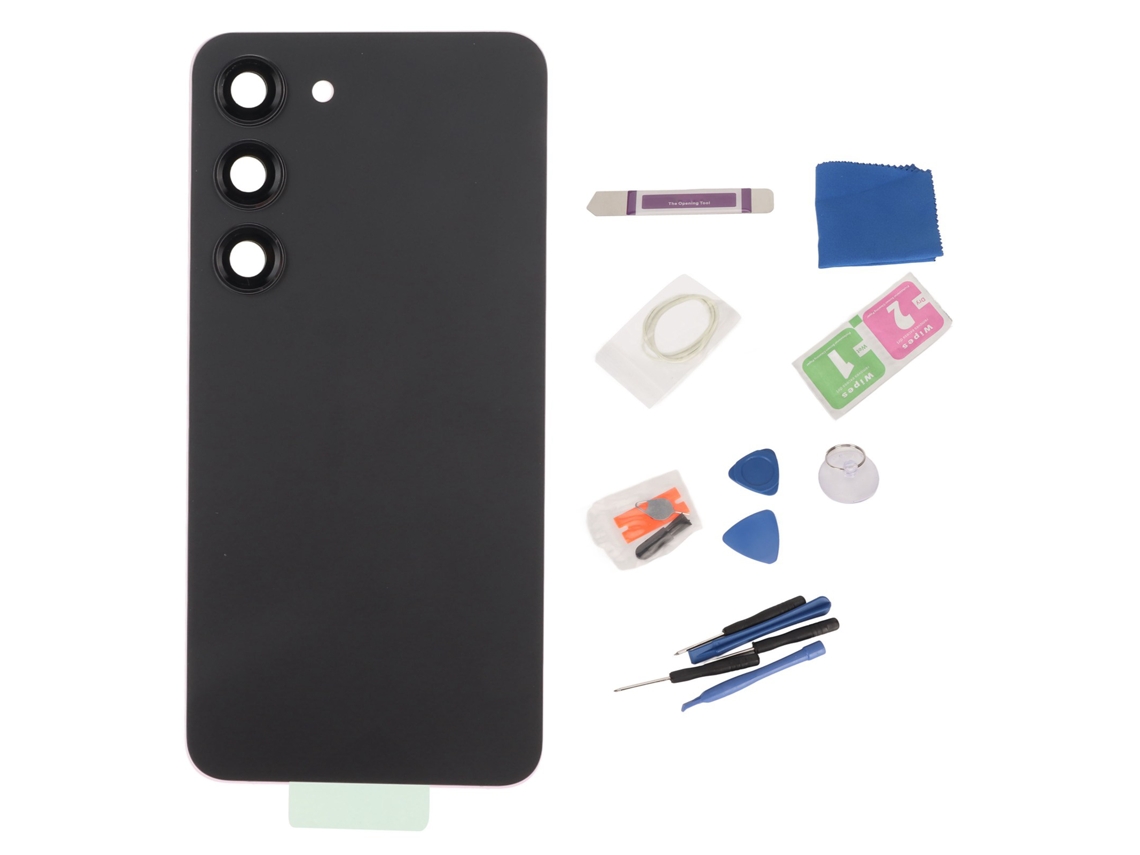 Reparo De Vidro Traseiro Para Samsung Galaxy S23 Com Lente De Câmera Pré-instalada E Kit De Ferramentas Preto