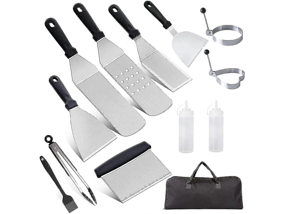 11 Paletas Barbacoa Acero Inoxidable, Set Profesional Herramientas Parrilla Teppanyaki Accesorios Plancha