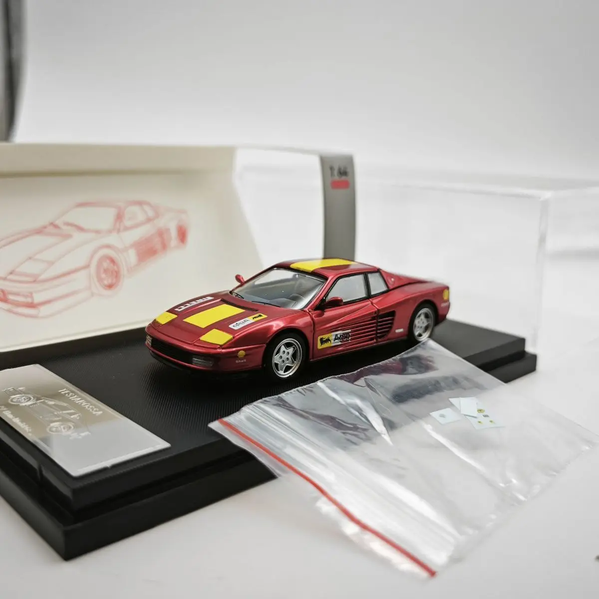 Modelo De Carro Em Liga Vermelho-amarelo 1:64 E Brinquedo De Carro, Modelo De Automóvel Em Escala Reduzida Para Crianças