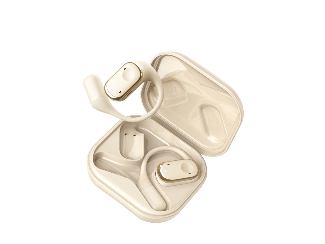 Auriculares Abiertos Micrófonos de Conducción Aérea Calidad de Sonido Bajos YEMAESRE Bluetooth Premium Beige