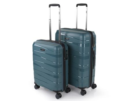 Juego De Maletas Rígidas Pp JASLEN Stuttgart azul metalico (43X66x24 Cm - 58L)