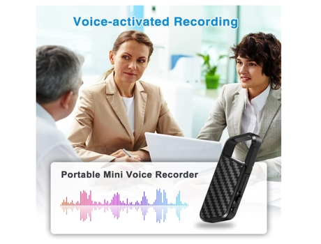 Dispositivo de grabadora de audio de voz de 128 GB, grabadora de voz activada para conferencias Reuniones Dictáfono recargable por USB con reproduc...