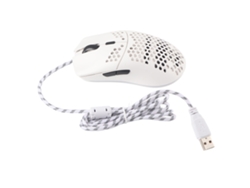 Ratón Gaming Rgb Con Cable, 6400 Dpi, Diseño De Panal Hueco, 6 Botones, Blanco.