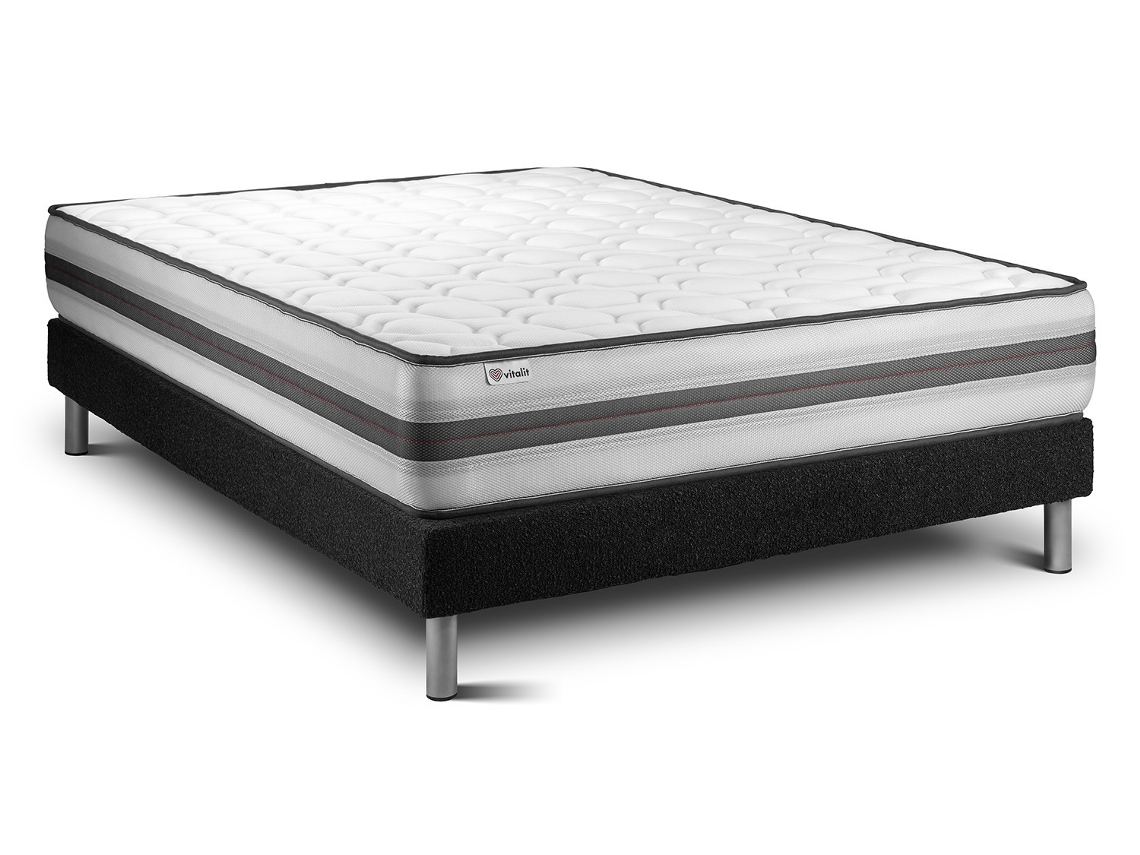 Set Somier Vital Power Recuperador 130 X 200 Cm Negro