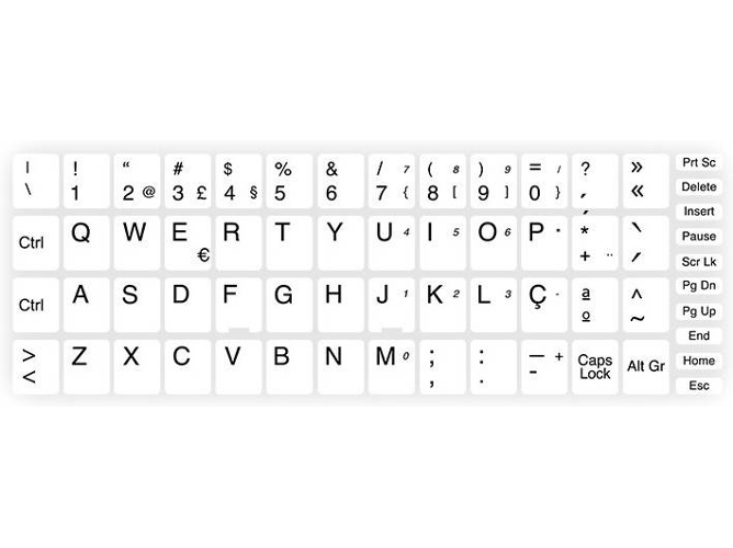 Pegatinas para Teclado GOEIK B-1 (con Caracteres Portugueses 11x13 - Blanco)