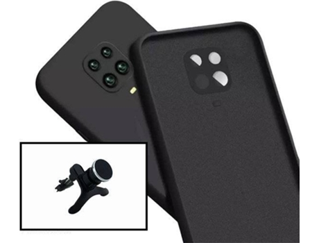 Kit Soporte Magnético Reforzado de Coche y Funda Silicona Liquida Xiaomi Redmi Note 10 Lite PHONECARE Negro