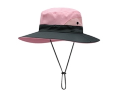 Rebe-sombrero De Protección Solar Para Mujer Con Banda Ajustable, Secado Rápido, Malla Transpirable, Sombrero De Pesca De Borde Ancho Con Silbato Rosa