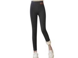 Calças legging femininas 2026rebe-pantalones em lã cashmere super grossa, cintura alta, para o inverno.