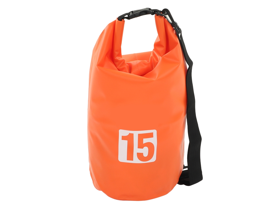 Bolsa impermeable y plegable de 15 litros, color naranja, color naranja.