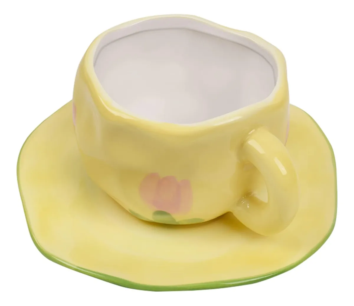 Taza de café de cerámica con platillo, taza de café Comslowmoose