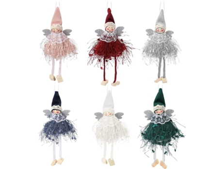 Colgante de muñeca de ángel, colgante colgante de árbol de Navidad, adornos de Navidad, ángel colgante de muñeca de Navidad, duendes artesanales pa...