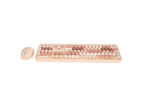 HURRISE teclado ratón Pc teclado inalámbrico ratón 104 teclas ergonómico lindo juego de oficina ratón teclado Kit para niñas para