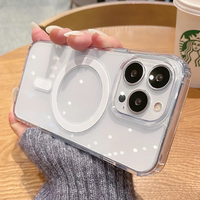 (iphone 8 Plus, Transparente) Funda Protectora Transparente Con Carga Inalámbrica Magnética Magsafe, Material Acrílico Rígido.