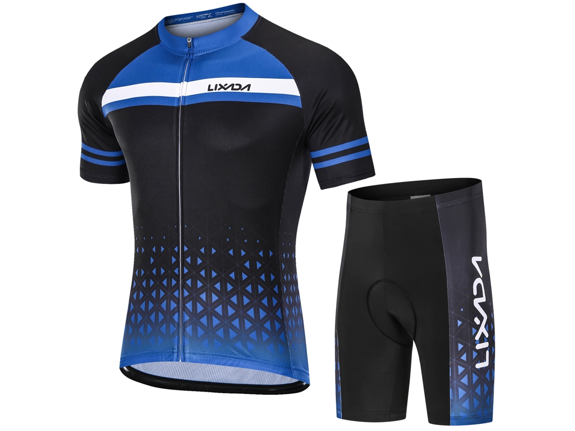 Conjunto De Maillot De Ciclismo Para Hombre Con Maillot De Manga Corta Y Calzoncillos Acolchados Transpirables De Secado Rápido.