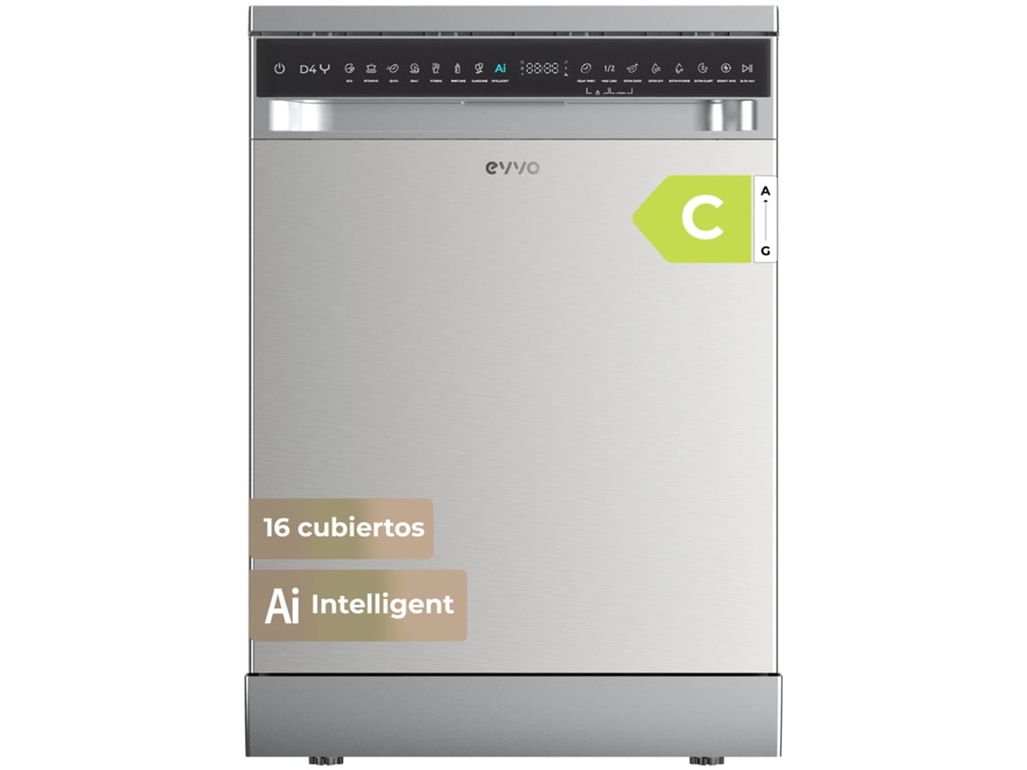 Lavadoras Evvo D4yx, 16 Cubiertos, Instalación Gratuita, 8 Programas, Extra Silenciosa, Acero Inoxidable Descripción Corta