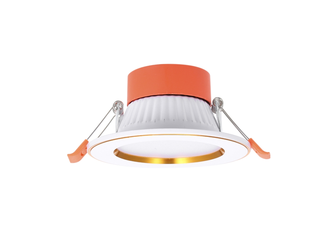 Luminária de teto redonda de LED embutida Bj, 5 W, 85-265 V, 3 cores, decoração para casa, branca e dourada.