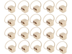 20x Rj11 6p4c Adaptador De Salida Telefónica De 2 Vías, Divisor De Línea, Color Beige