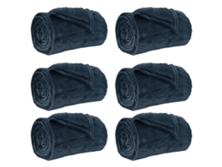 Mantitas De Sofá 6 Uds Azul Marino 240 X 270 Cm Lana