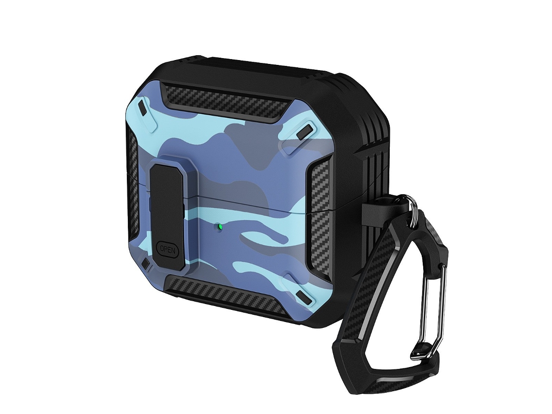 Funda CZHHMART para Samsung Galaxy Buds 3 Pro / Buds 3 con cierre de seguridad (Camuflaje rojo)