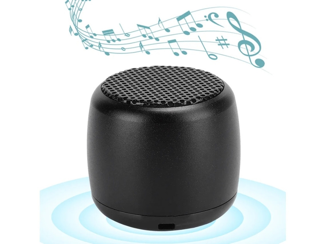 Yizhood - Minialtavoz de graves inalámbrico Bluetooth 2.0 con interfaz USB, compacto y de metal, color negro