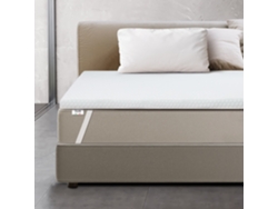 Cubrecolchón Doble de espuma viscoelástica protectores de colchón 6 cm Cubrecolchón desenfundable Antibacteriano y antihongos 155 x 200 THE WHITE STONE