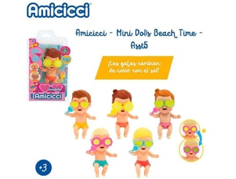Muñeco AMICICCI Bebes Beach Time 11Cm (Edad Mínima Recomendada: 3años)