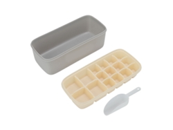 Cubiteras de silicona reutilizables con tapa y solapa para el hogar y la oficina - Blancas