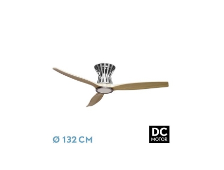 Ventilador DC Baltir 18W Níquel/Haya 3 Aspas FABRILAMP