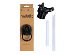 Tapón de Botella Con Boquilla RUNBOTT con Pajillas (Negro)