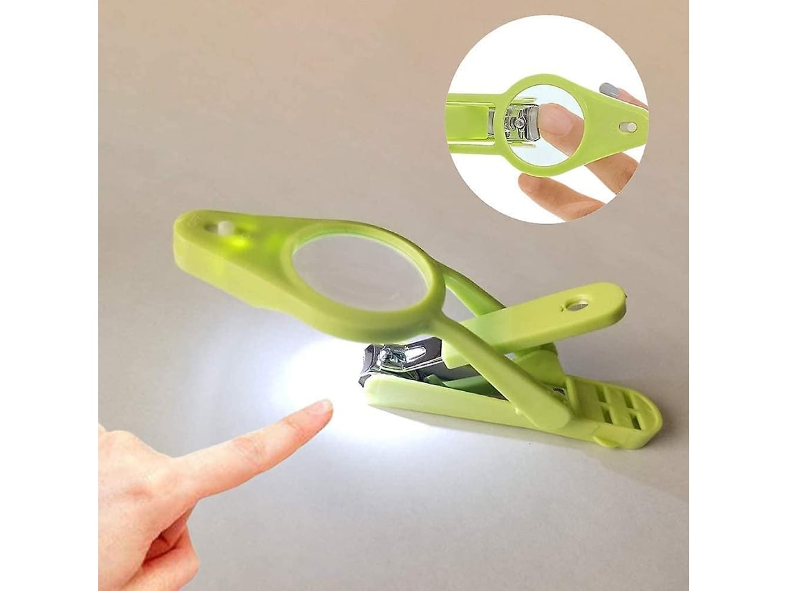 Rebe-tijeras De Uñas Con Lupa Plegable Y Luz Led Para Ancianos, Bebés Y Mascotas, Hoja De Acero Inoxidable, Antideslizante, Portátil