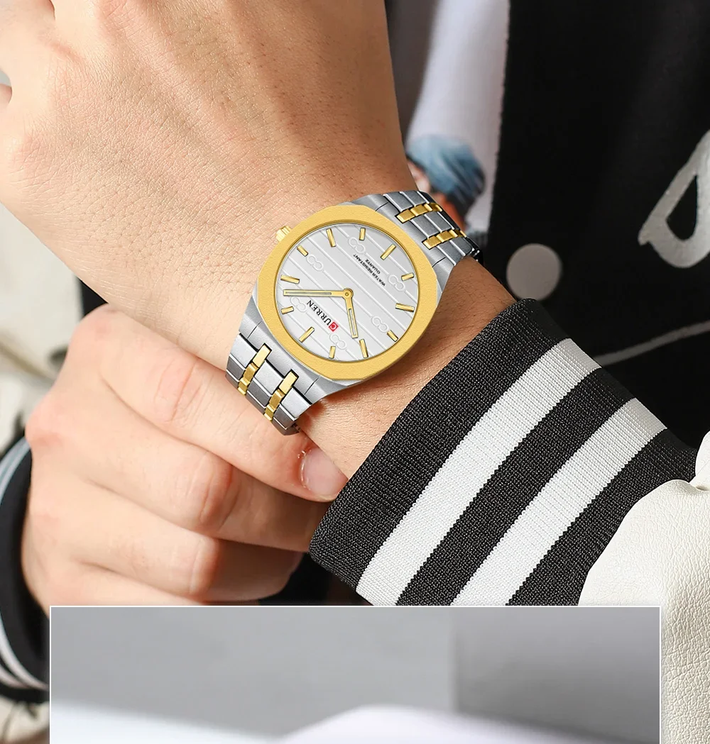 Reloj Deportivo Ultrafino De Malla De Acero Resistente Al Agua Para Hombre (blanco Plateado)