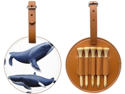 Bolsa para Tees de Golfe com Estampa de Baleia Polar, Preta S/MARCA