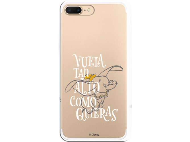 Carcasa iPhone 7 Plus, 8 Plus DISNEY Dumbo Vuela Gris