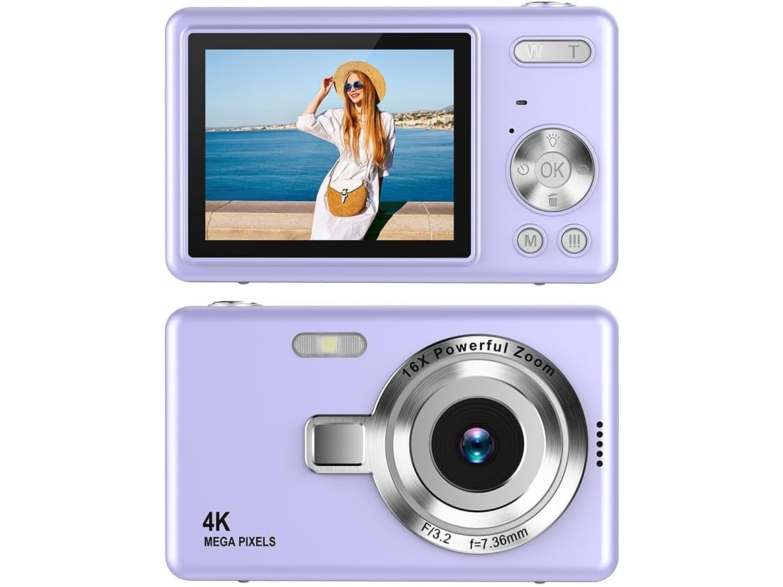 Cámara Digital 1080p Con Sensor De 96 Mp, Zoom De 16x, Pantalla Lcd Ips De 2,4", Ideal Para Vlogging Y Viajes.