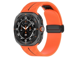 Correa de silicona con fibra de carbono y cierre magnético desplegable para Samsung Galaxy Watch Ultra de 47 mm.