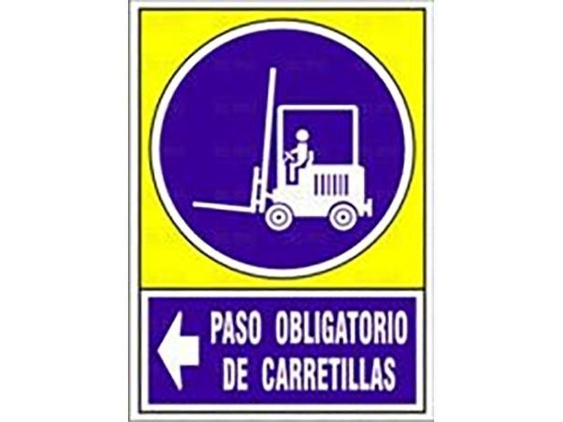 Señal 658 plast.345x245p.obl.carretizd paso obligatorio de carretillas izquierda
