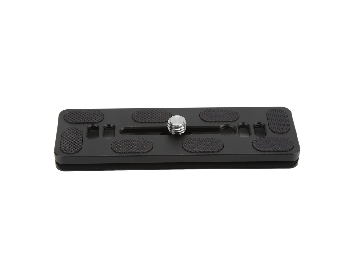 Placa de liberación rápida de 120 mm con tornillo de 3/8 de pulgada y perno en D para trípode y rótula Arca Swiss Standard