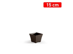 Maceta rattan cuadrada 15 cm wengue