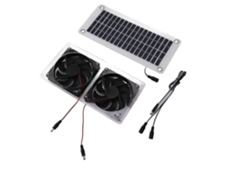 Ventilador solar Primerox de 50 W con panel solar portátil de ABS para cocina, remolque, dormitorio y mascotas.