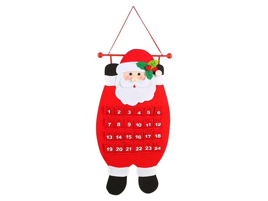 Calendario De Adviento De Fieltro Para Navidad, Cuenta Regresiva De 24 Días, Decoración Colgante Para El Hogar.